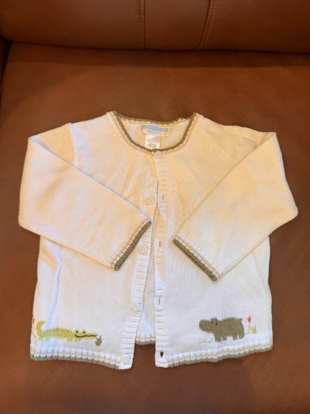 Janie and Jack Cardigan – Ivory Safari Animals SIZE: 12-18 Months